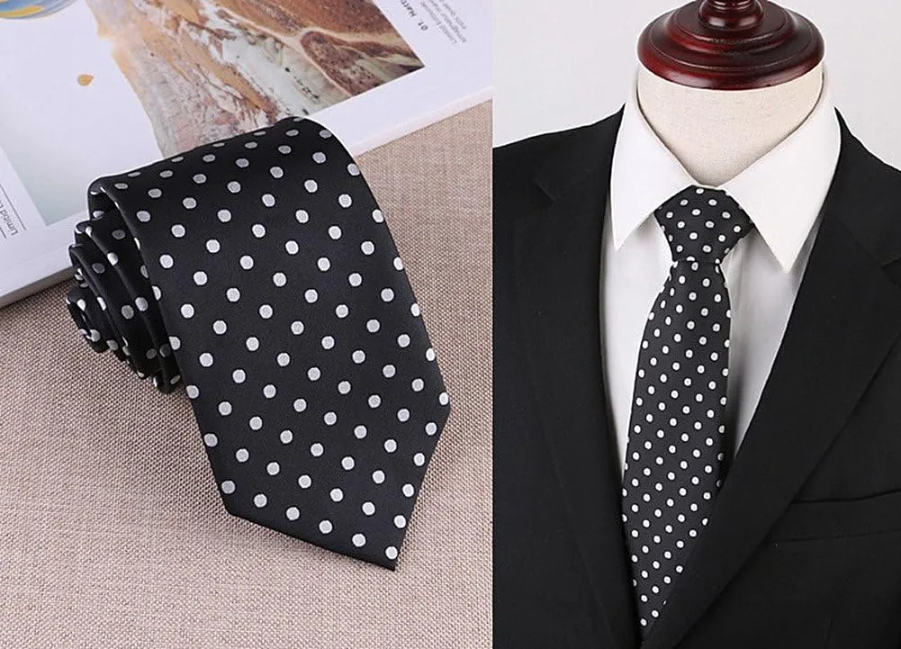 Men's Classic Polka Dot Ties Jacquard Woven Casual Handmade Daily Formal Necktie
