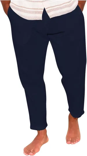 Men's Cotton Linen Pants Loose Straight Beach Yoga Pants for Men Breathable Casual Dress Pants Casual Trousers