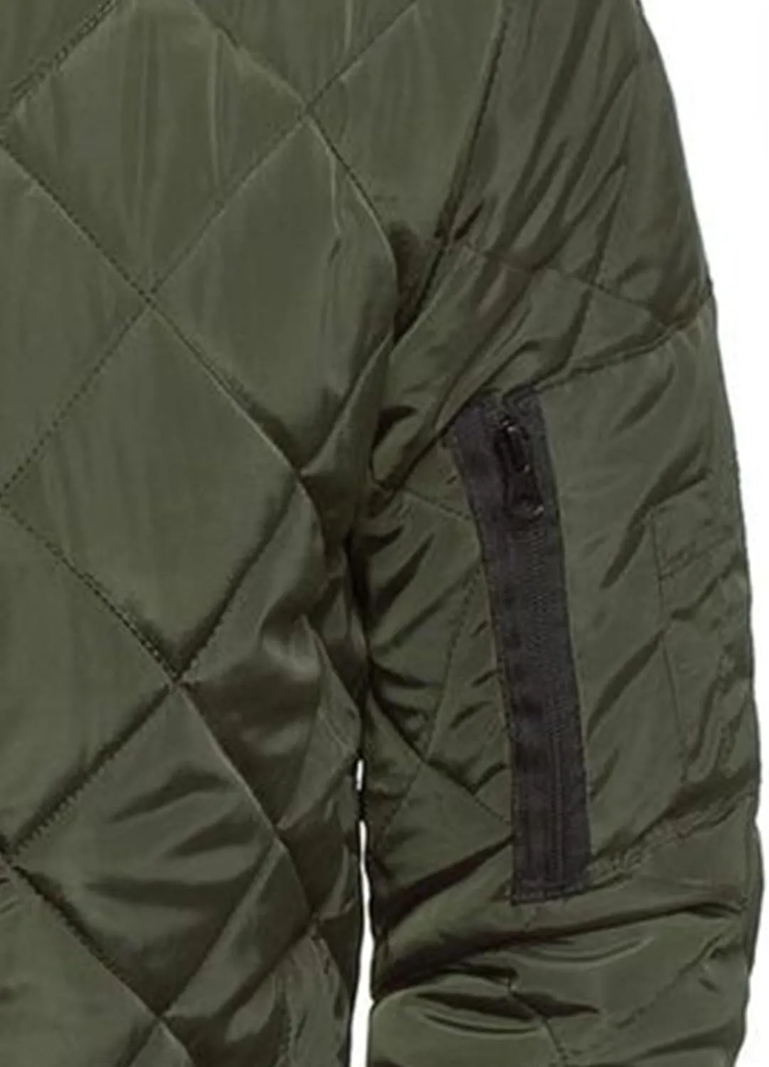 Men's Diamond Bomber Jacket Solid Color Quilted Varsity Coats Lightweight Rib Varsity Outwear Padded Coats