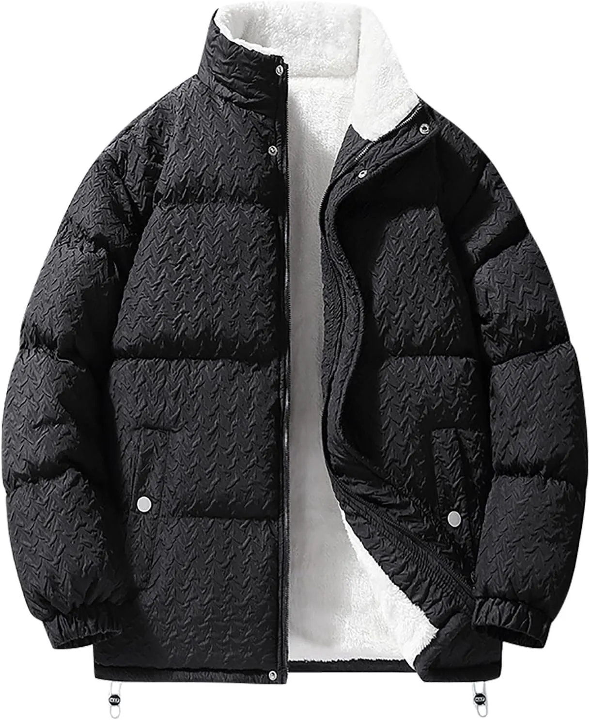 Men's Down Puffer Jacket Packable Lightweight Puffy Bubble Hooded Winter Coat Windproof Zipper Down Jacket