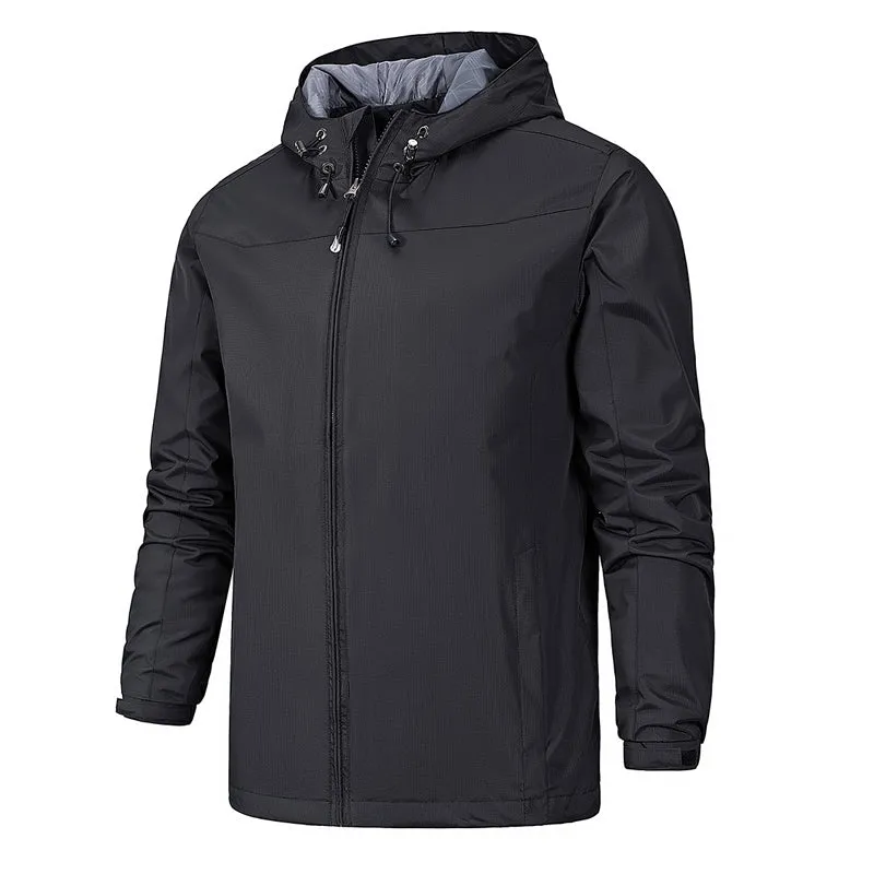 Men's Elegant Waterproof Softshell Jacket with Hood and Drawstring | Ideal for Autumn/Winter