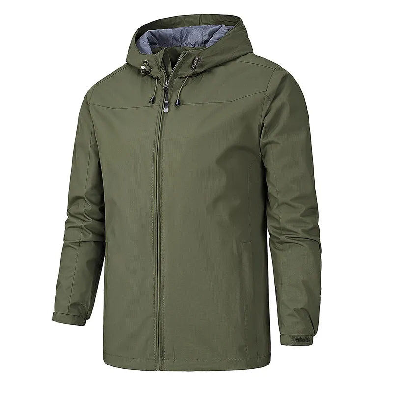 Men's Elegant Waterproof Softshell Jacket with Hood and Drawstring | Ideal for Autumn/Winter