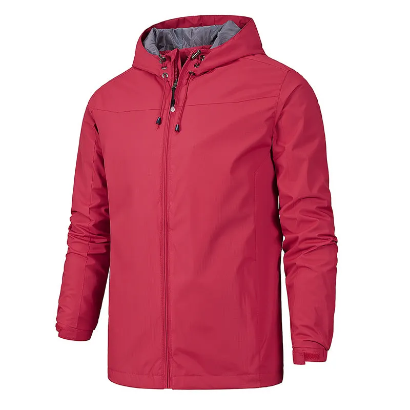 Men's Elegant Waterproof Softshell Jacket with Hood and Drawstring | Ideal for Autumn/Winter