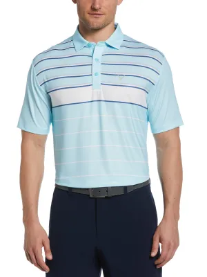 Mens Engineered Resort Chest Stripe Golf Polo