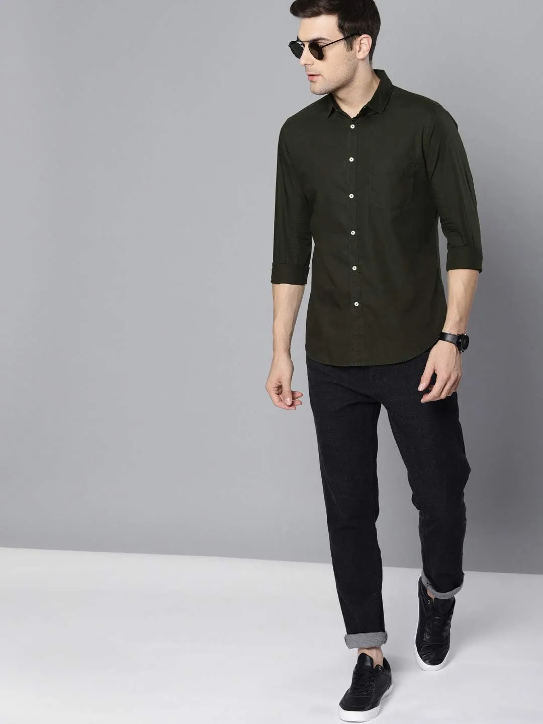 Men's Essential Dress Shirt - 100% Cotton, Slim Fit, Long Sleeve, Button-Down Collar - Casual Wear