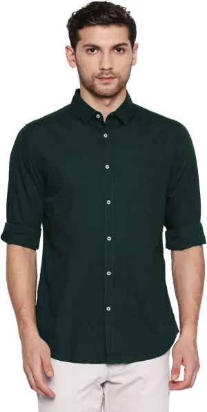 Men's Essential Dress Shirt - 100% Cotton, Slim Fit, Long Sleeve, Button-Down Collar - Casual Wear