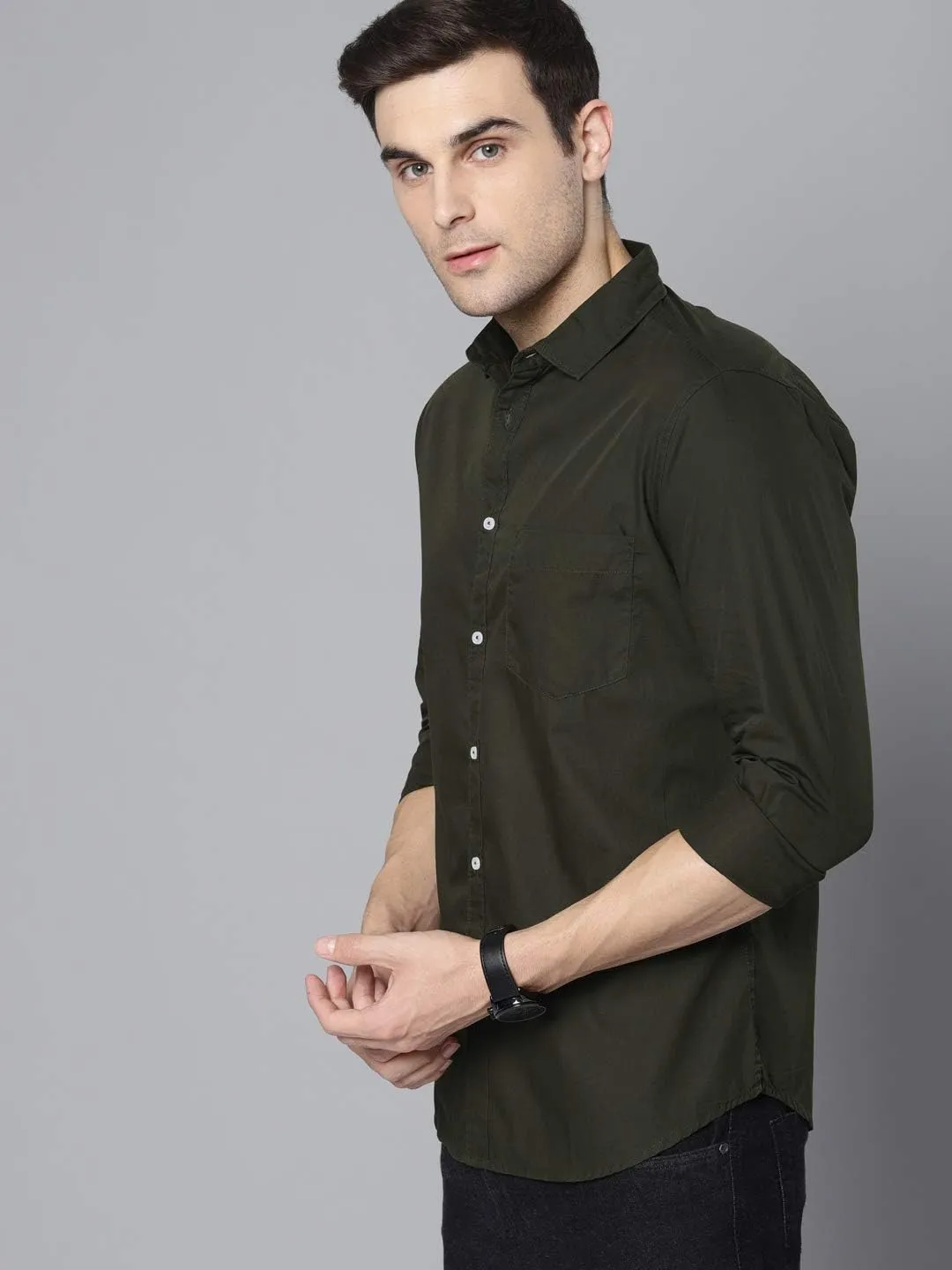 Men's Essential Dress Shirt - 100% Cotton, Slim Fit, Long Sleeve, Button-Down Collar - Casual Wear