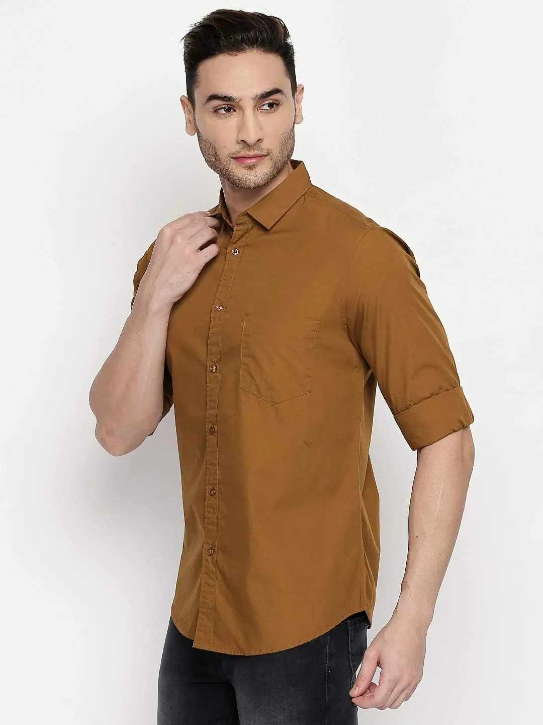 Men's Essential Dress Shirt - 100% Cotton, Slim Fit, Long Sleeve, Button-Down Collar - Casual Wear