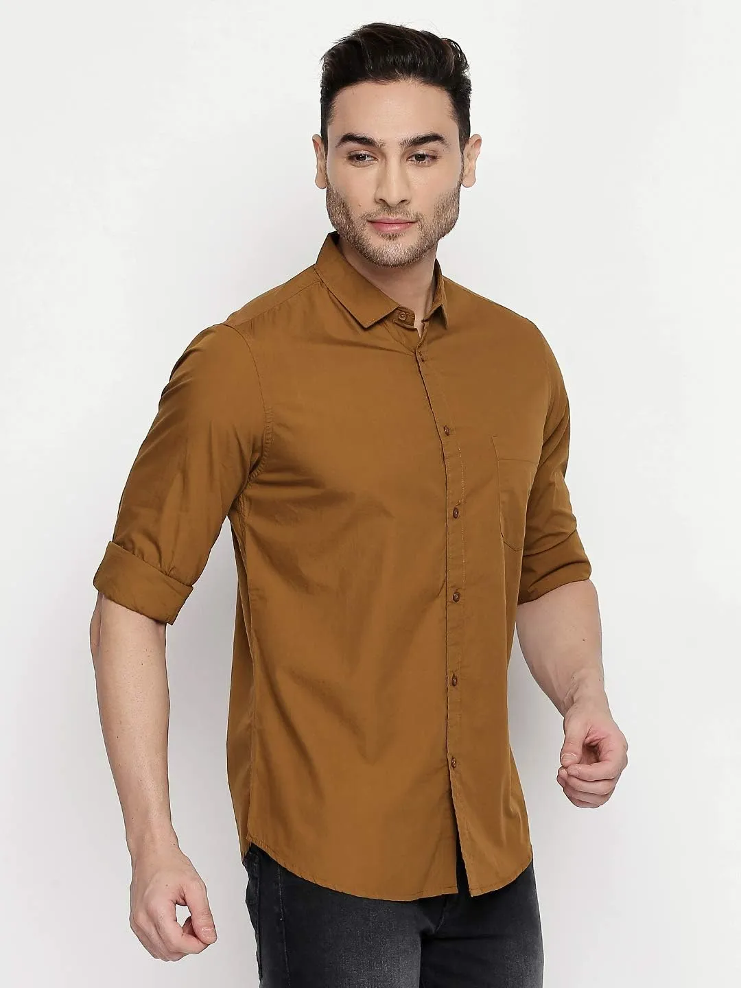 Men's Essential Dress Shirt - 100% Cotton, Slim Fit, Long Sleeve, Button-Down Collar - Casual Wear