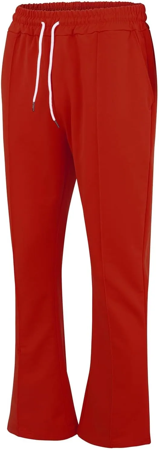Mens Flared Sweatpants Flare Pants Joggers for Men Micro Fleece Lined with Pockets Elastic Drawstring Bell Bottoms