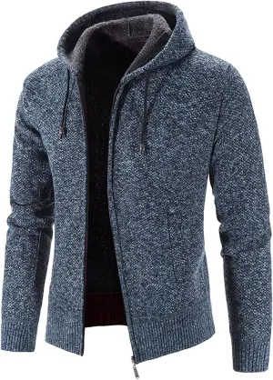 Men's Fleece Jacket Fuzzy Fleece Jacket for Mens Fashion Long Sleeve Warm Camouflage Printed Hooded Jacket Top