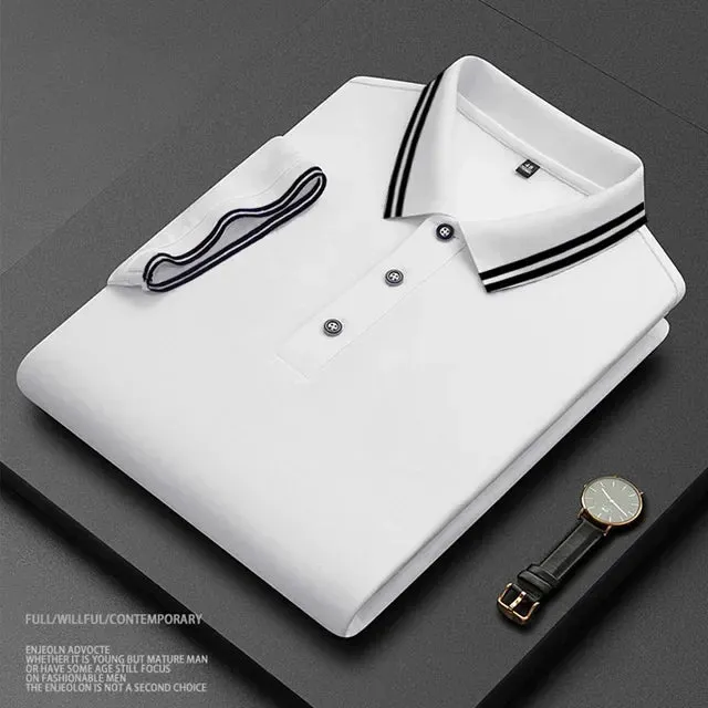 Men's High-End Pure Cotton Polo Shirt with Embroidery – Smart Casual Spring/Summer Fashion