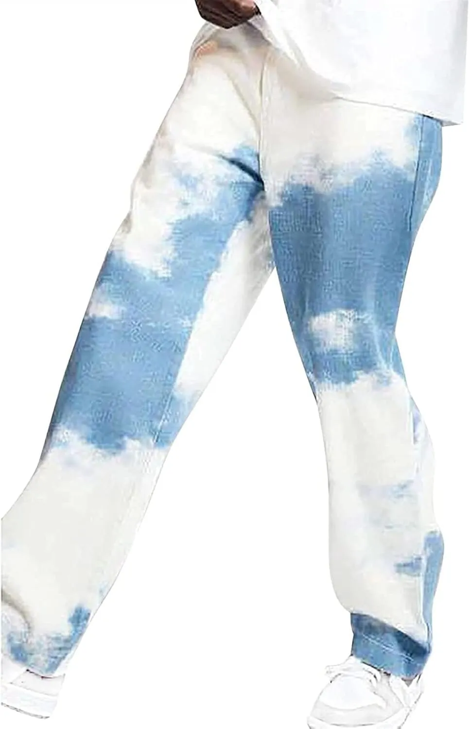 Mens Jeans Pants Fashion Men's Hip Hop Style Casual Pants Relaxed Fit Jeans Printed Jeans Mens Straight Jeans Pants