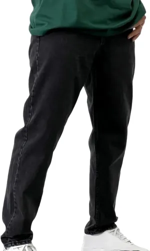 Mens Jeans Relaxed Fit Straight Leg Denim Pants Baggy Casual Solid Color Trousers Washed Distressed Jeans with Pockets