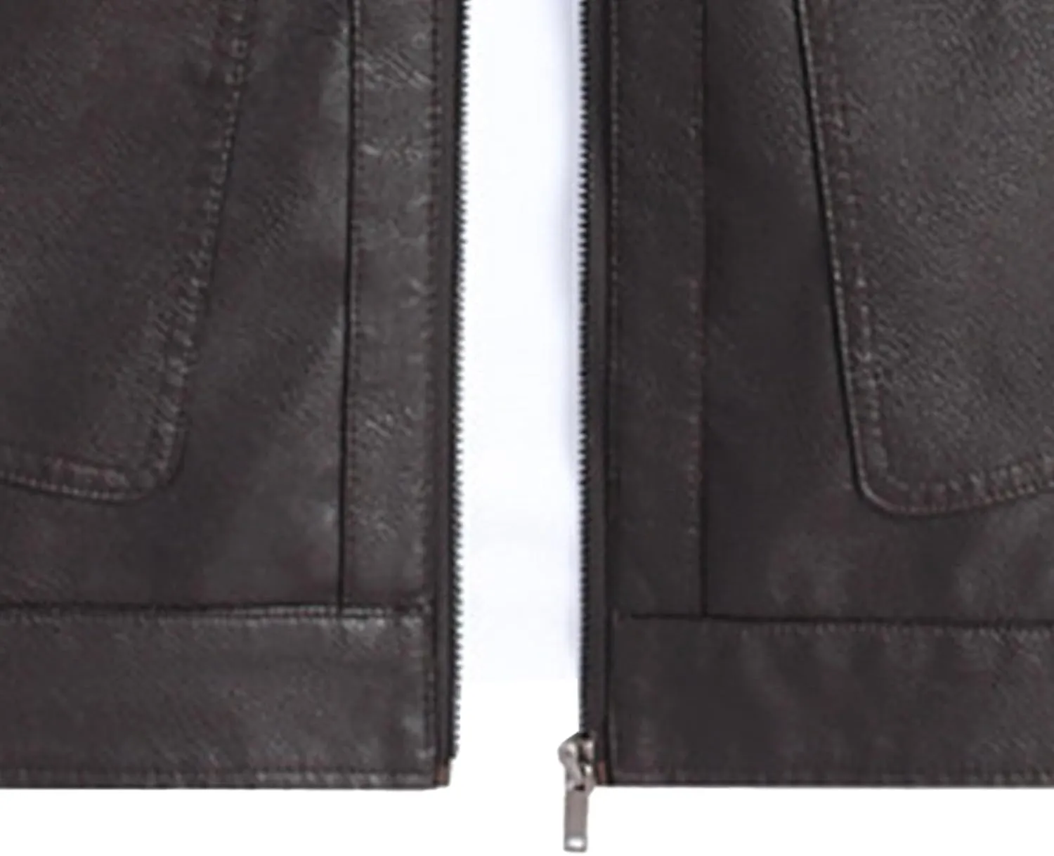 Men's Leather Classic Bomber Jacket Zip Up Lapel Slim Moto Biker Coats Business PU Motorcycle Jacket