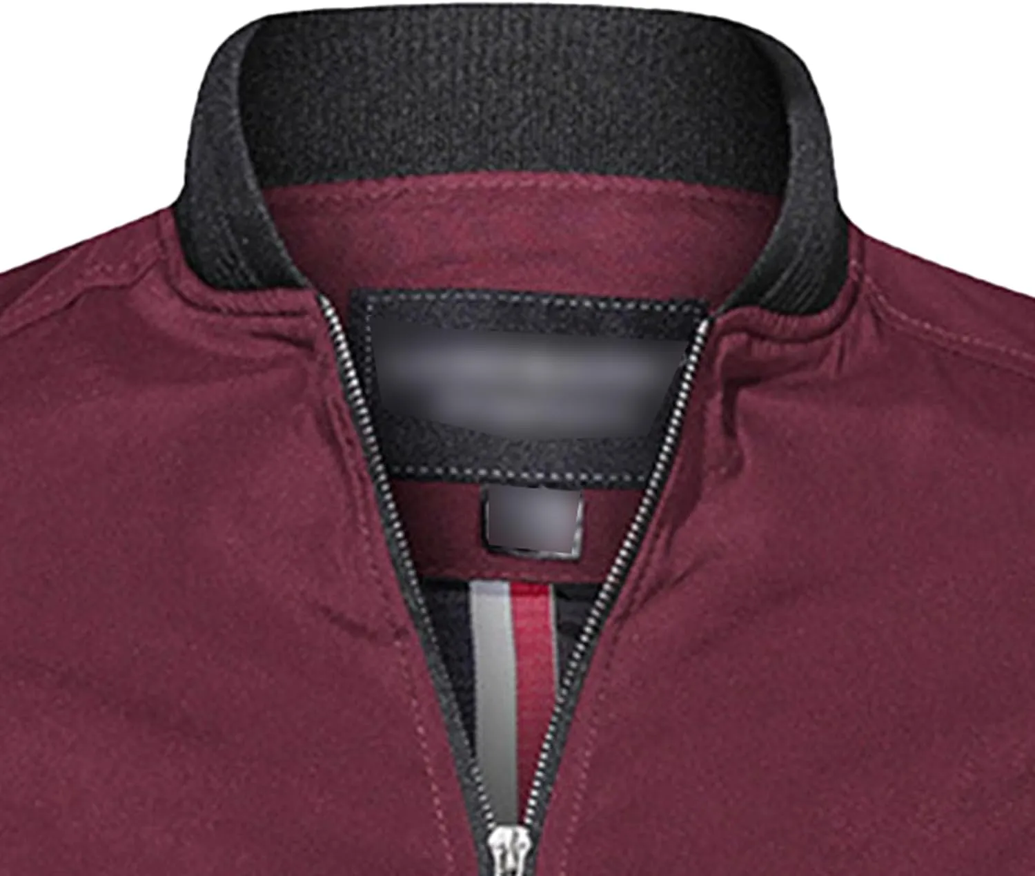 Men's Lightweight Casual Bomber Jackets Mock Neck Zip Up Baseball Varsity Coat Windproof Sportwear Cotton Jacket