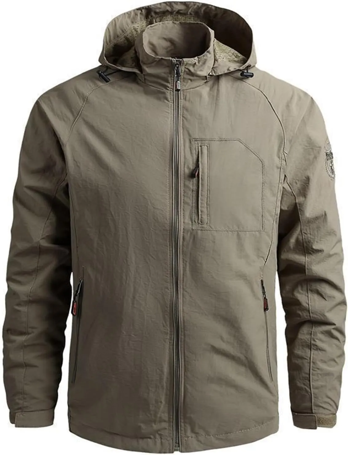 Men's Lightweight Fall Shell Hooded Outdoor Waterproof Rain Jacket Raincoat Hiking Windbreake Jackets