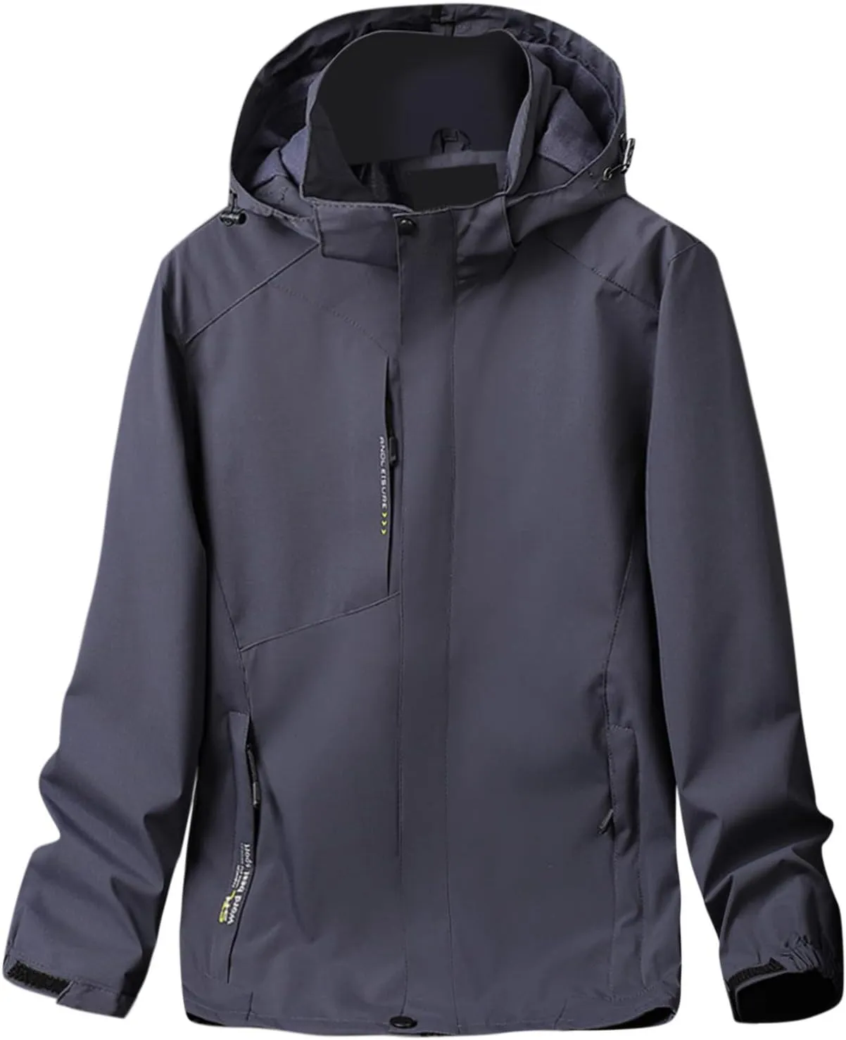Men's Lightweight Windbreaker Outdoor Lightweight Full Zip Hooded Raincoat Plus Size Casual Waterproof Hiking Jackets