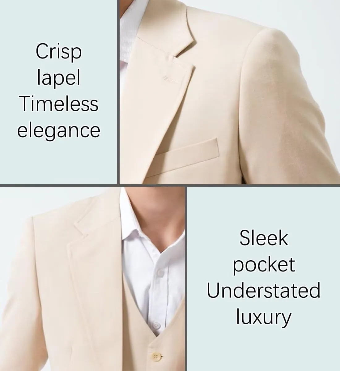 Men's Linen Suit 3 Piece Summer Slim Fit Retro Blazer Suits Set Beach Wedding Party Groomsmen Prom Jacket Vest Pants