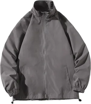 Mens Oversized Rain Jackets Business Casual Jacket Lightweight Waterproof Windbreaker Outdoor Hiking Travel Raincoats