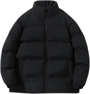 Men's Puffer Jackets Lightweight Warm Windproof Coat Winter Water-Repellent Windbreaker Stand Collar Quilted Jacket