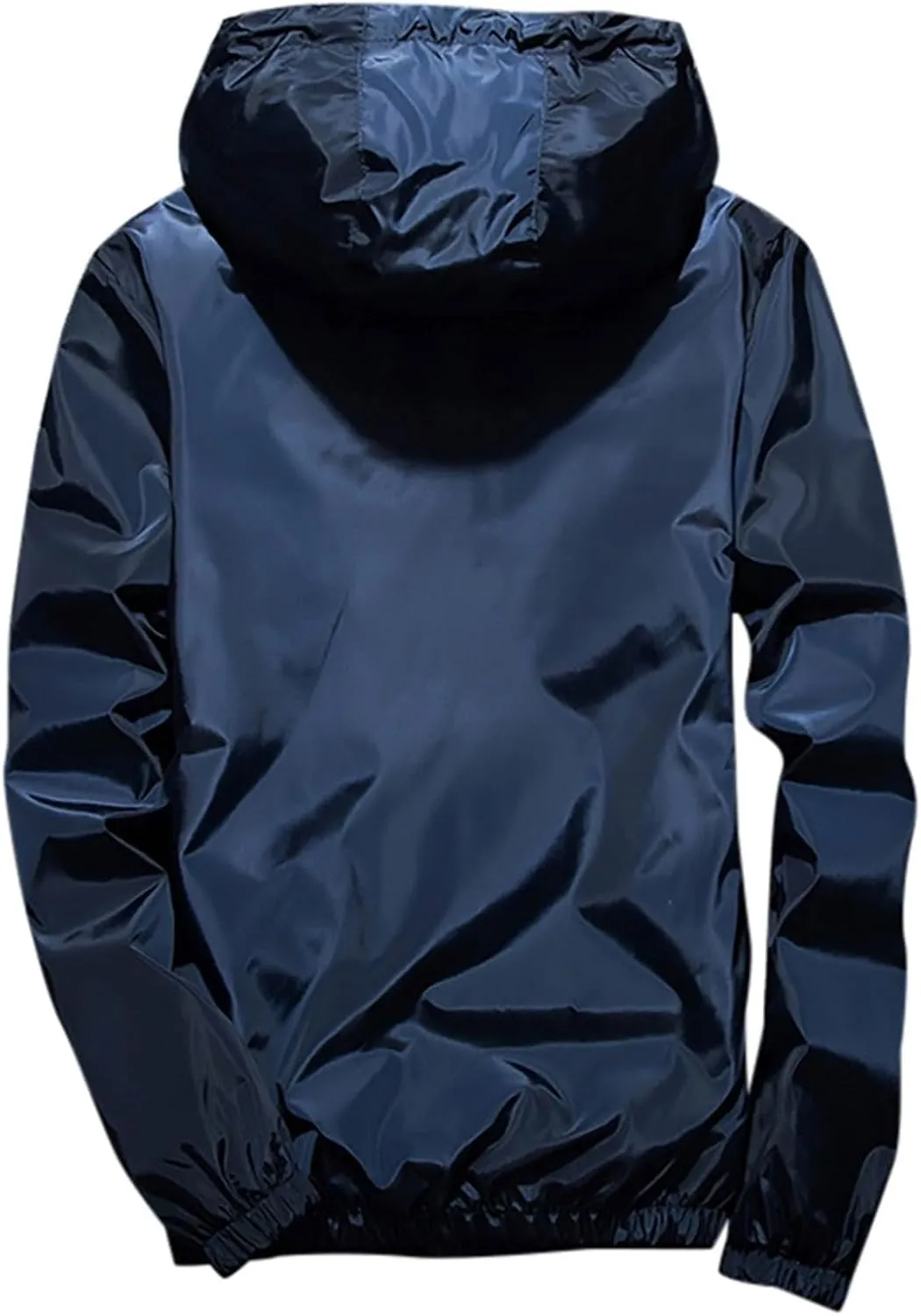 Men's Rain Jacket Casual Zip Up Lightweight Jackets Waterproof Windbreaker Hooded Raincoat for Golf Hiking Travel