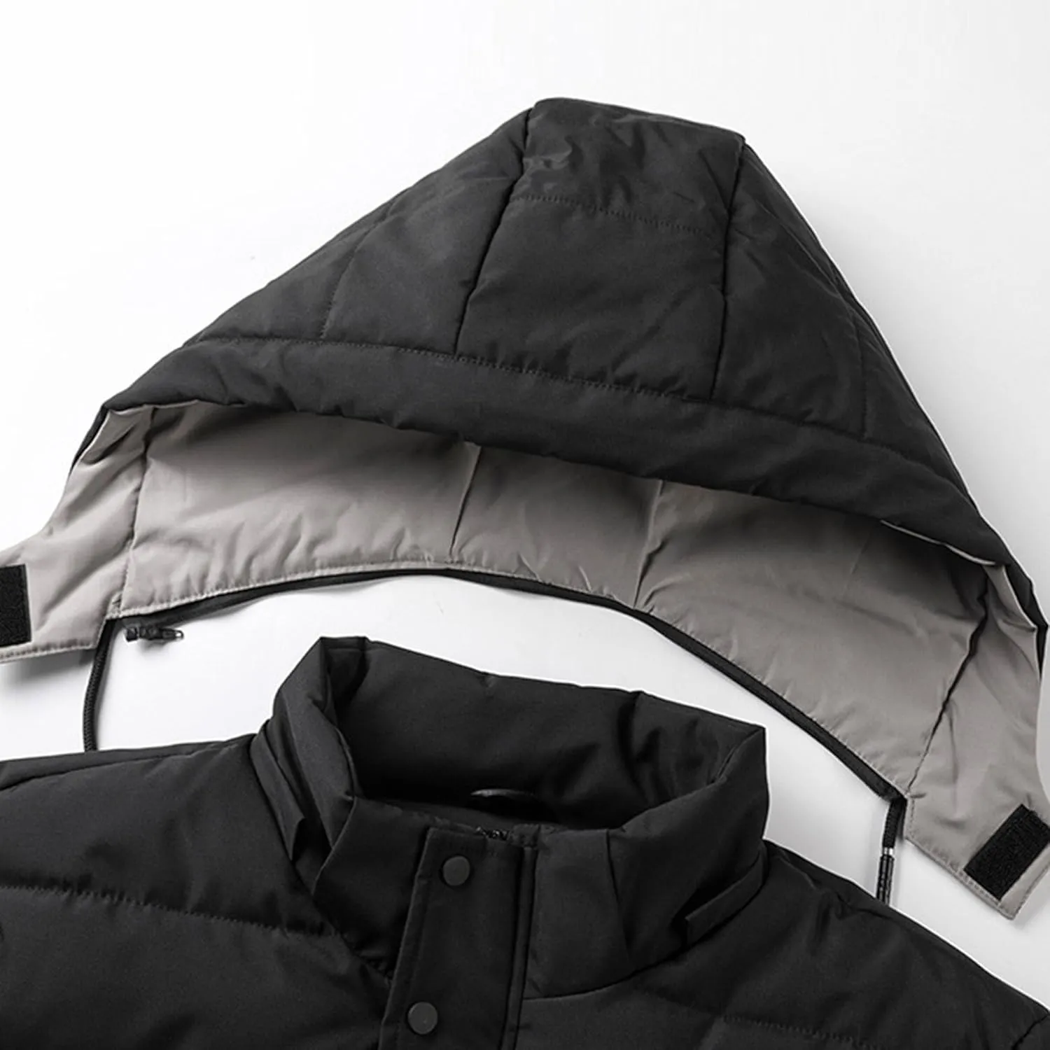 Men's Removable Hood Insulated Puffer Jacket Windproof Warm Padded Down Coats Waterproof Thermal Winter Coats