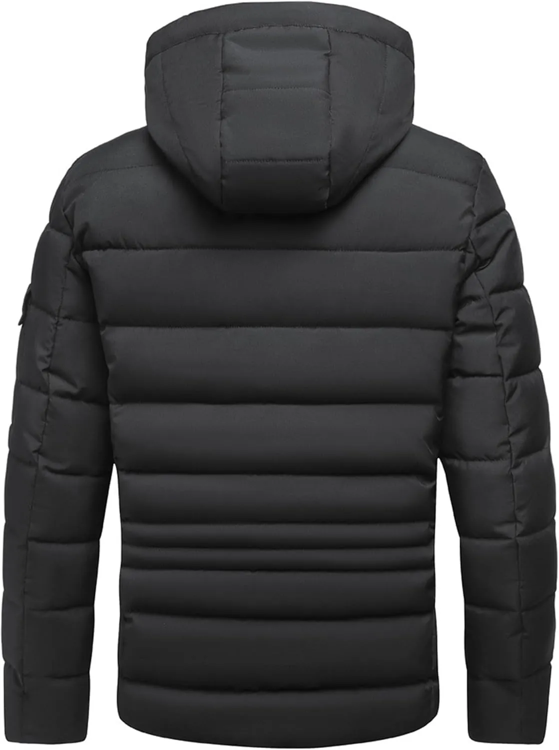 Men's Removable Hood Insulated Puffer Jacket Windproof Warm Padded Down Coats Waterproof Thermal Winter Coats