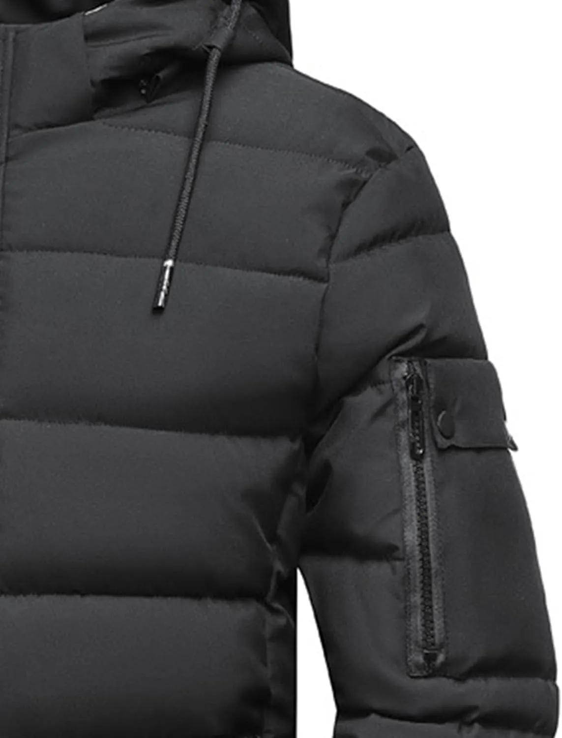 Men's Removable Hood Insulated Puffer Jacket Windproof Warm Padded Down Coats Waterproof Thermal Winter Coats