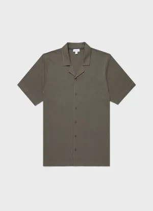 Men's Riviera Camp Collar Shirt in Khaki