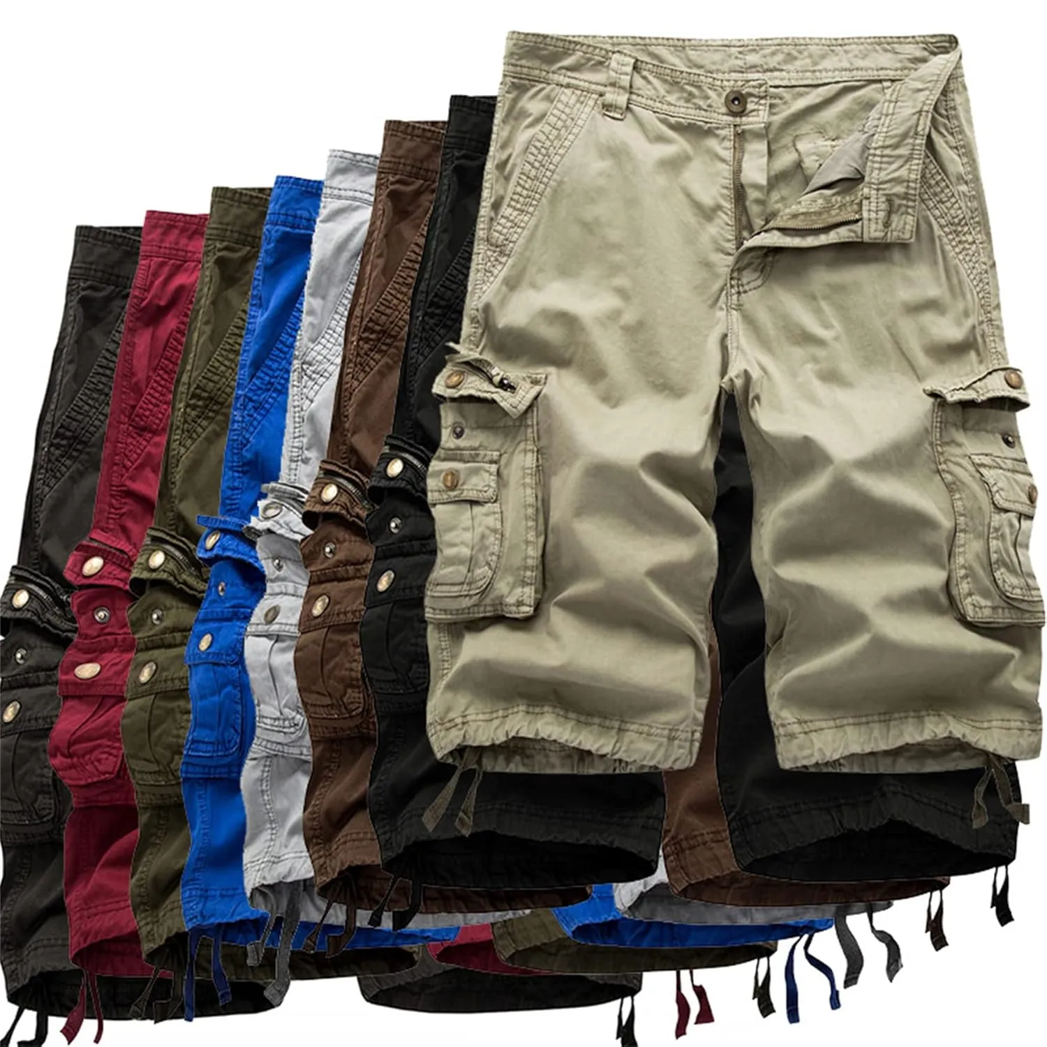 Men's Rugged Flex Relaxed Fit Canvas Cargo Short Lightweight Multi Pocket Casual Short Pants Outdoor Cotton Twil Shorts (38,Grey)