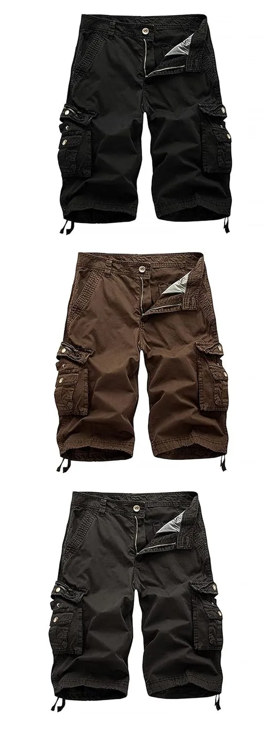 Men's Rugged Flex Relaxed Fit Canvas Cargo Short Lightweight Multi Pocket Casual Short Pants Outdoor Cotton Twil Shorts (38,Grey)