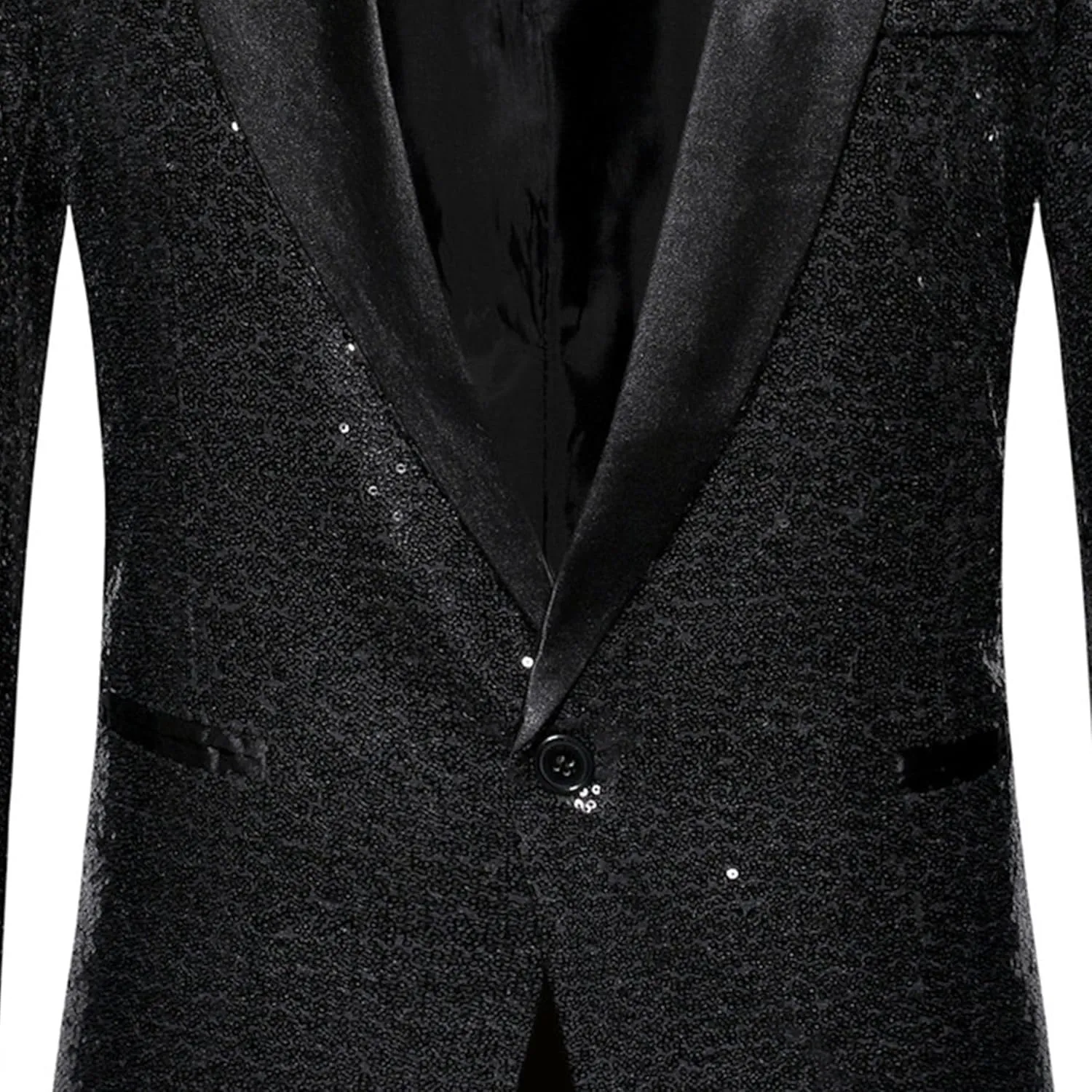 Men's Sequins Suit Jacket Slim Fit Shawl Lapel Blazer Sport Coats 1 Button Tuxedo Jackets for Prom Party Dinner