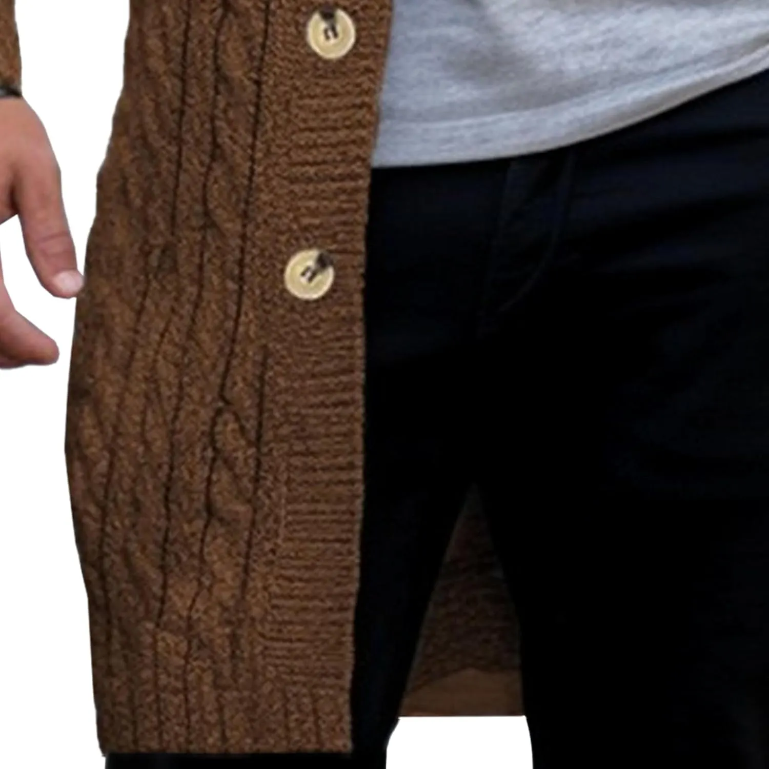 Mens Shawl Collar Long Sweaters Buttons Shawl Collar Casual Warm Winter Coat Long Sleeve Button Down Sweaters For Men