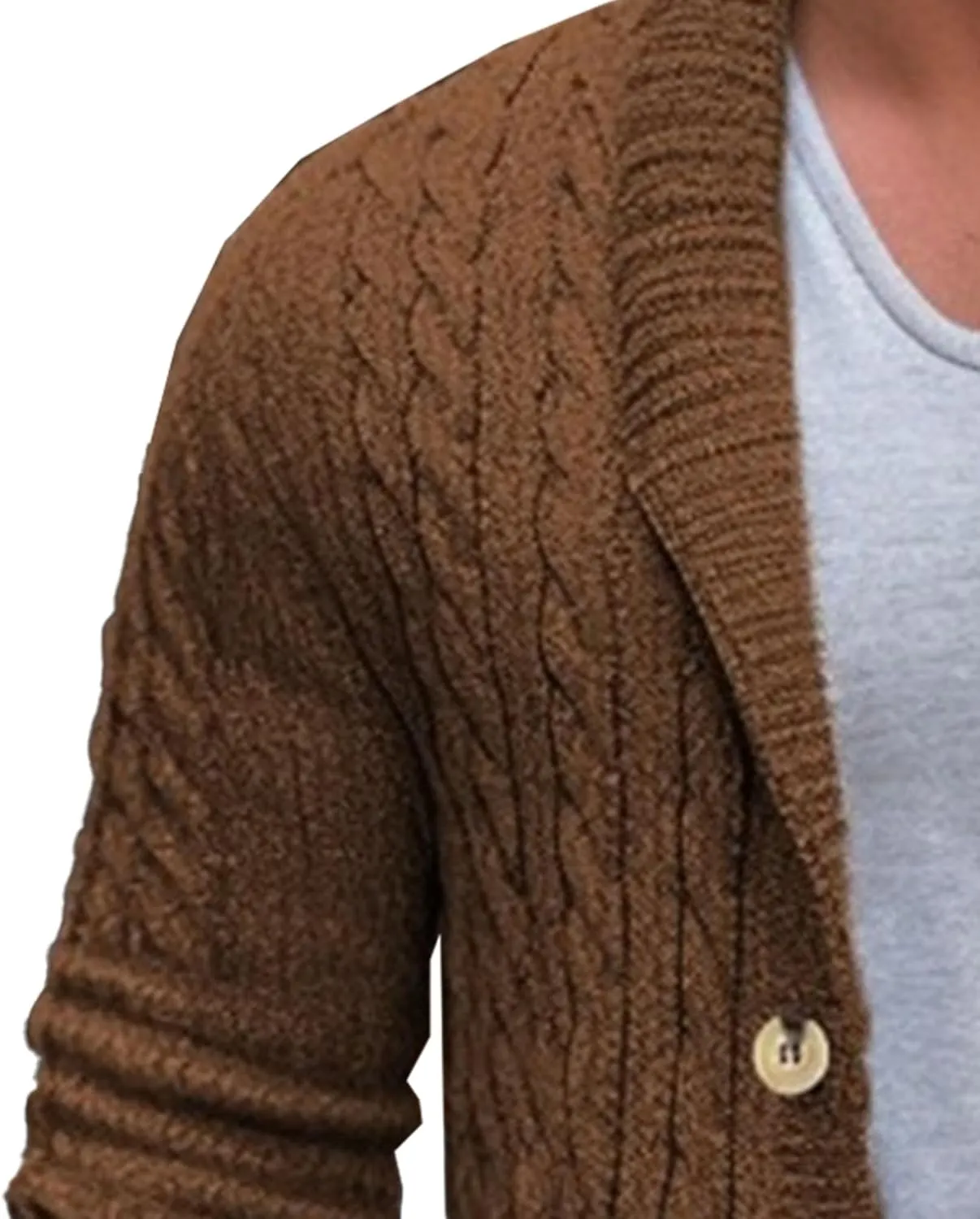 Mens Shawl Collar Long Sweaters Buttons Shawl Collar Casual Warm Winter Coat Long Sleeve Button Down Sweaters For Men