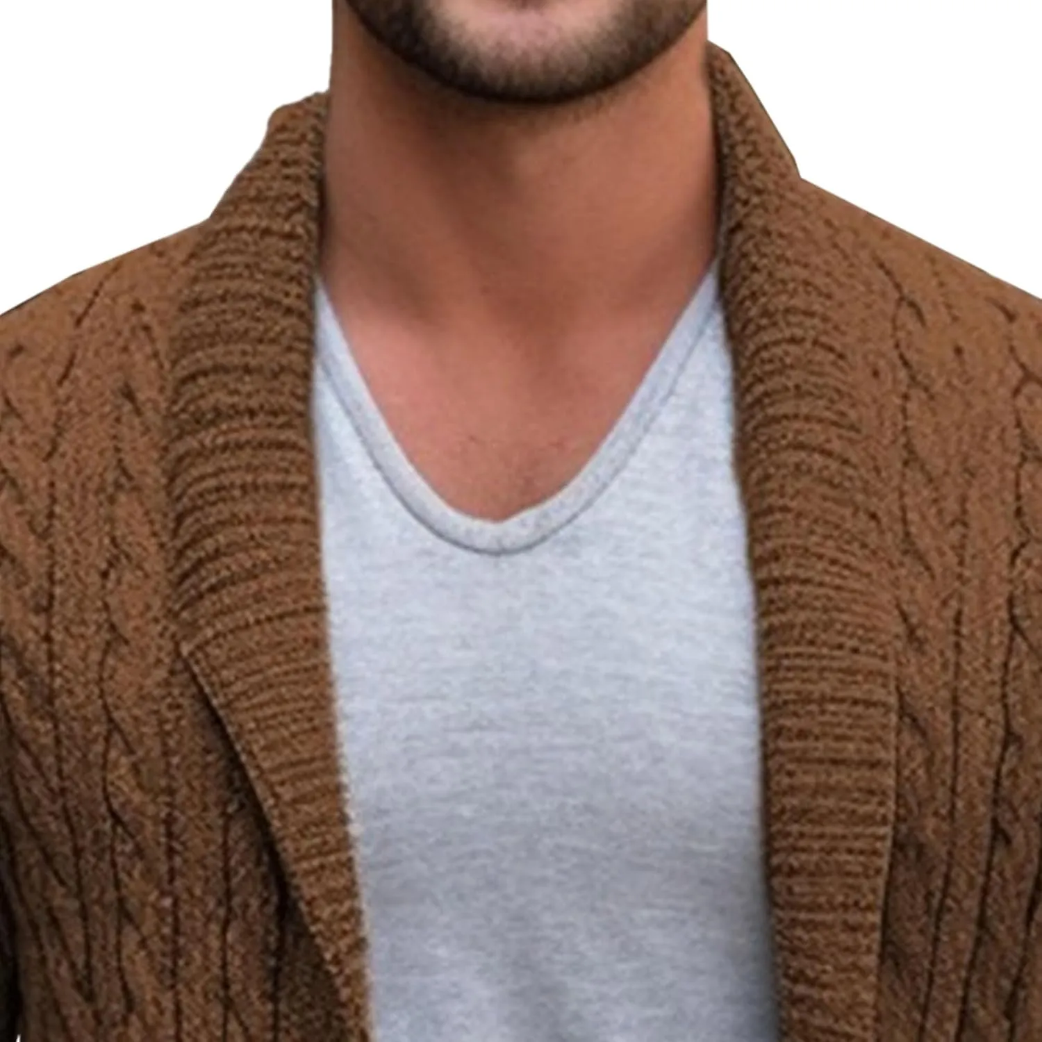 Mens Shawl Collar Long Sweaters Buttons Shawl Collar Casual Warm Winter Coat Long Sleeve Button Down Sweaters For Men