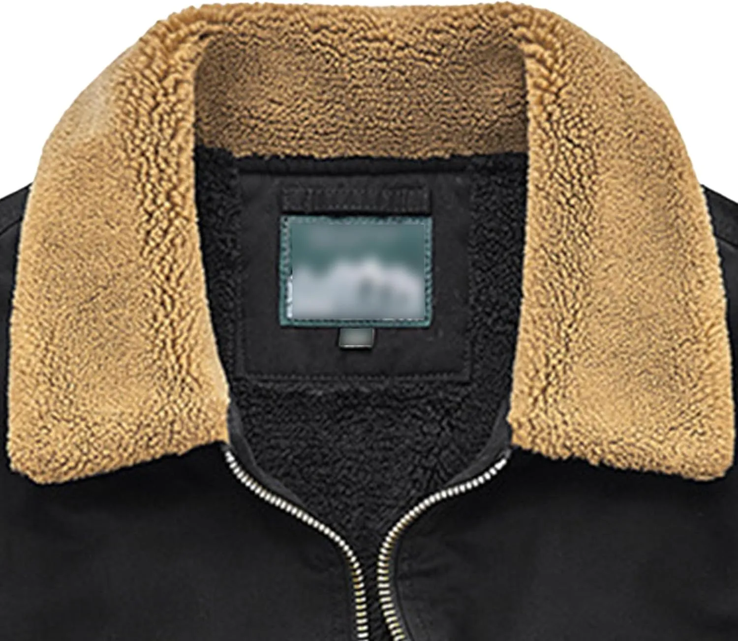 Men's Sherpa Lined Cotton Cargo Jacket Fur Collar Windproof Fleece Bomber Jacket Warm Winter Casual Padded Coats
