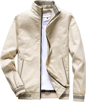 Men's Sherpa Lined Cotton Cargo Jacket Stand Collar Full Zip Fleece Jackets Winter Warm Windproof Windbreaker