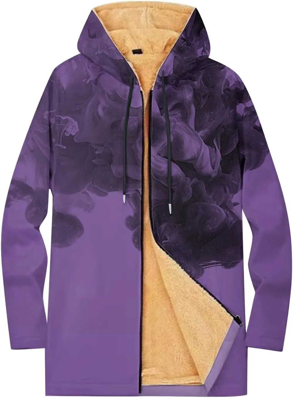 Mens Sherpa Lined Hoodie Zip Up Heavyweight Warm Sweatshirt Winter Thick Fleece Hoodies