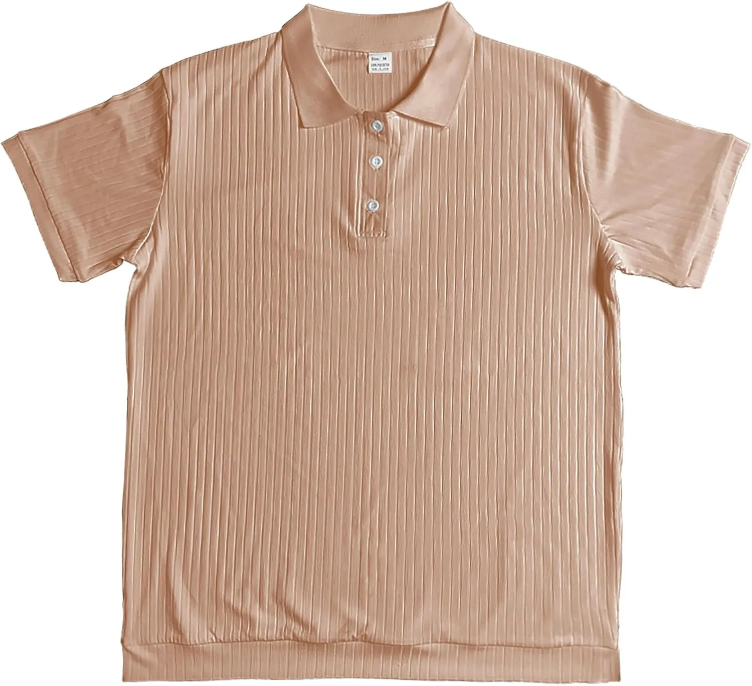 Men's Short Sleeve Ribbed Fashion Polo Shirt Casual Lightweight Polo Tee Shirts Button Golf Summer Polo Shirts
