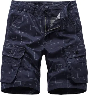 Mens Shorts Cargo Men's Camo Cargo Shorts Relaxed Fit Multi-Pocket Outdoor Camouflage Cargo Hiking Shorts Trousers