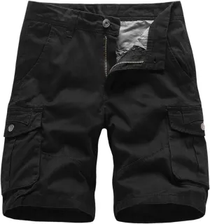 Mens Shorts Cargo Men's Solid Cargo Shorts Relaxed Fit Multi-Pocket Outdoor Camouflage Cargo Hiking Shorts Trousers