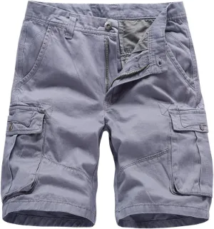 Mens Shorts Cargo Men's Solid Cargo Shorts Relaxed Fit Multi-Pocket Outdoor Camouflage Cargo Hiking Shorts Trousers