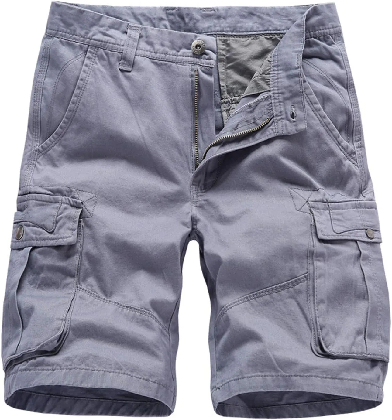 Mens Shorts Cargo Men's Solid Cargo Shorts Relaxed Fit Multi-Pocket Outdoor Camouflage Cargo Hiking Shorts Trousers
