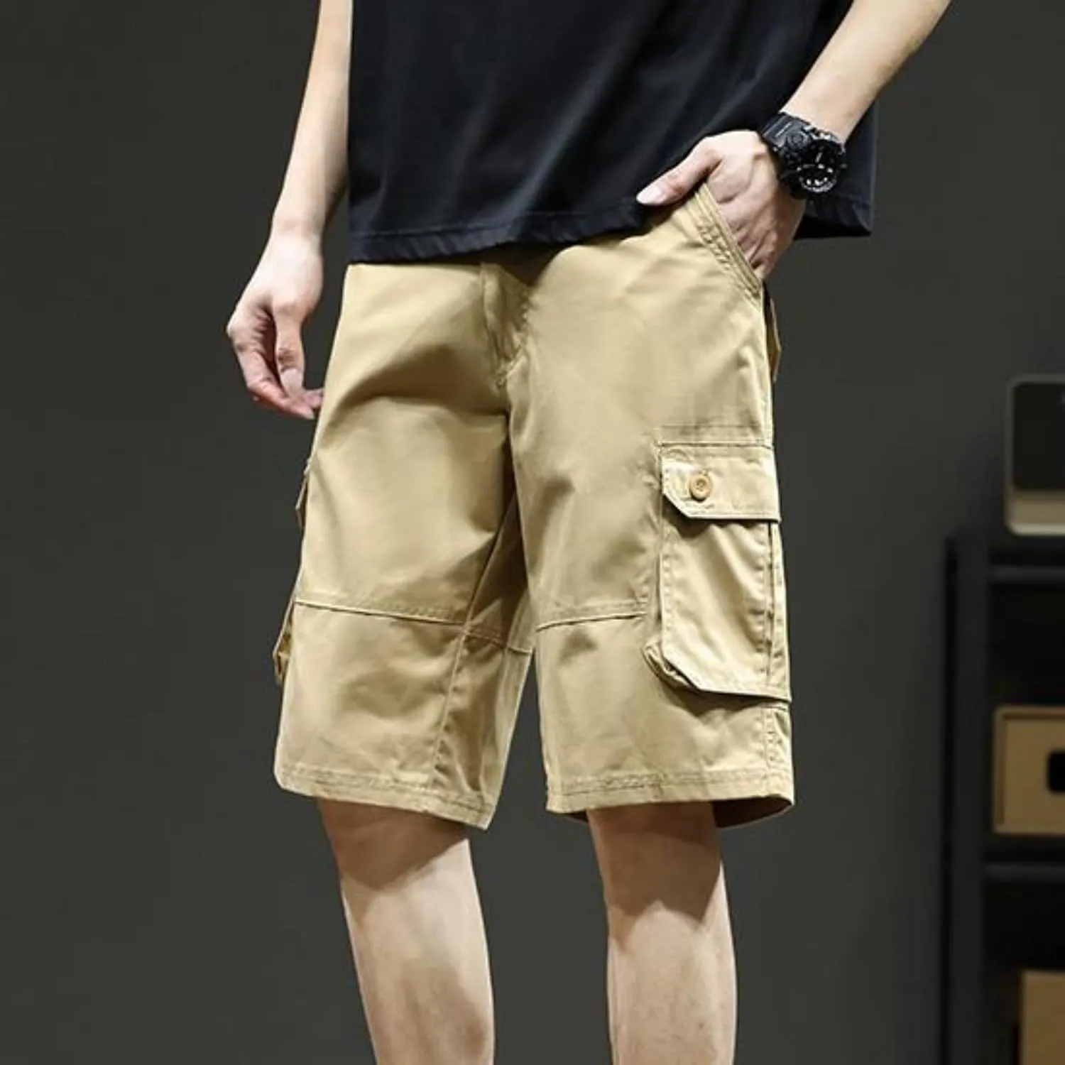 Men's Shorts Casual Cargo Shorts Relaxed Fit Casual Work Shorts Outdoor Hiking Pants with Multi Pockets