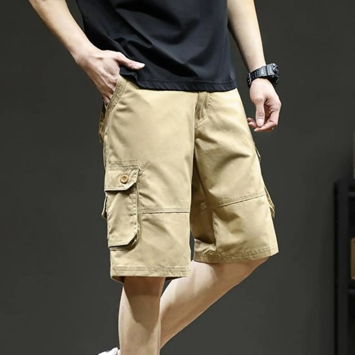 Men's Shorts Casual Cargo Shorts Relaxed Fit Casual Work Shorts Outdoor Hiking Pants with Multi Pockets