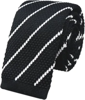 Men's Skinny Knit Tie Smart Casual Knitted Necktie Flat-end Sock Ties