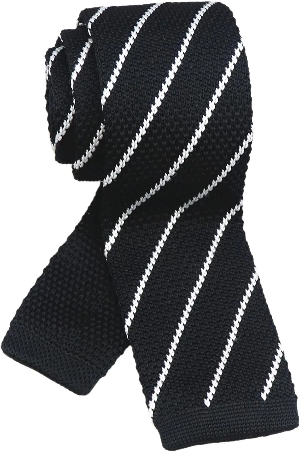 Men's Skinny Knit Tie Smart Casual Knitted Necktie Flat-end Sock Ties