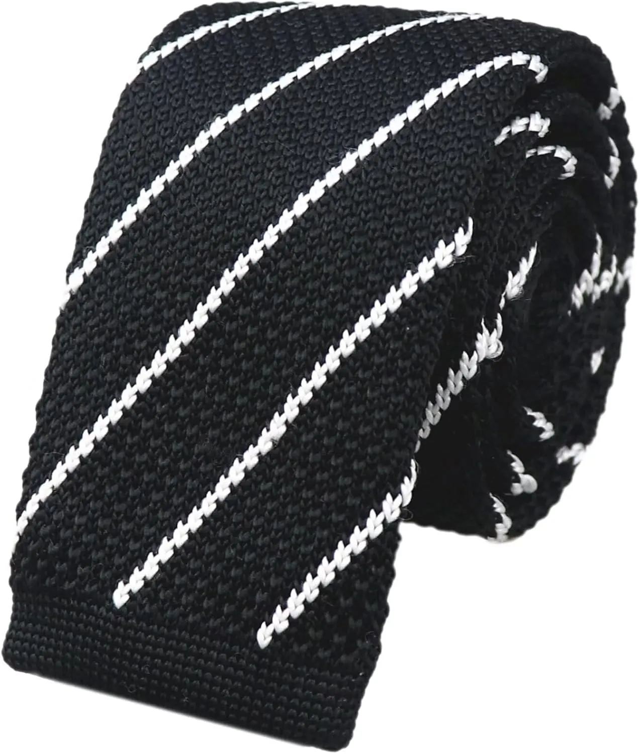 Men's Skinny Knit Tie Smart Casual Knitted Necktie Flat-end Sock Ties