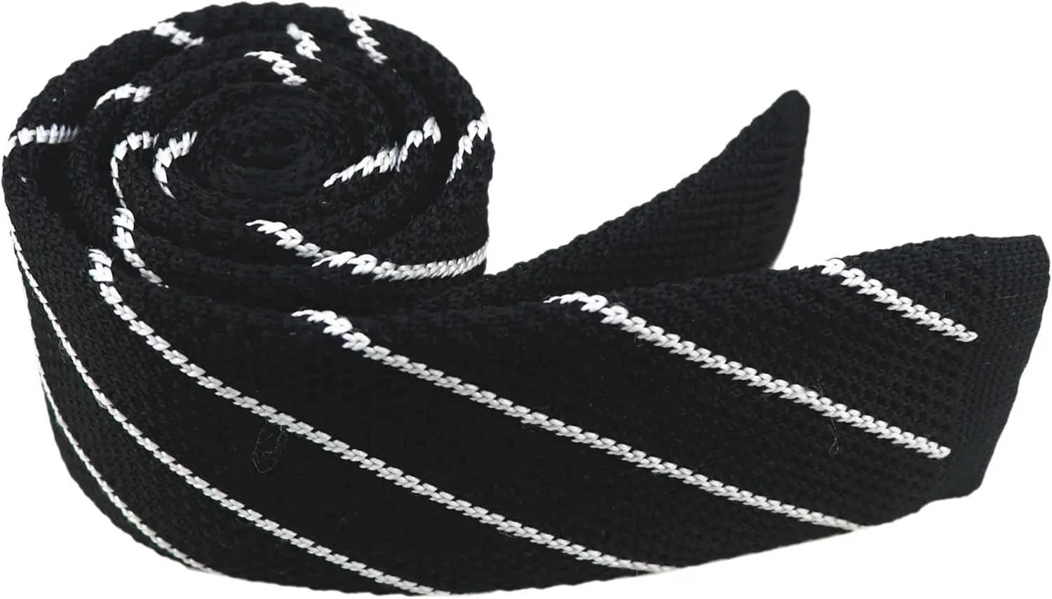 Men's Skinny Knit Tie Smart Casual Knitted Necktie Flat-end Sock Ties